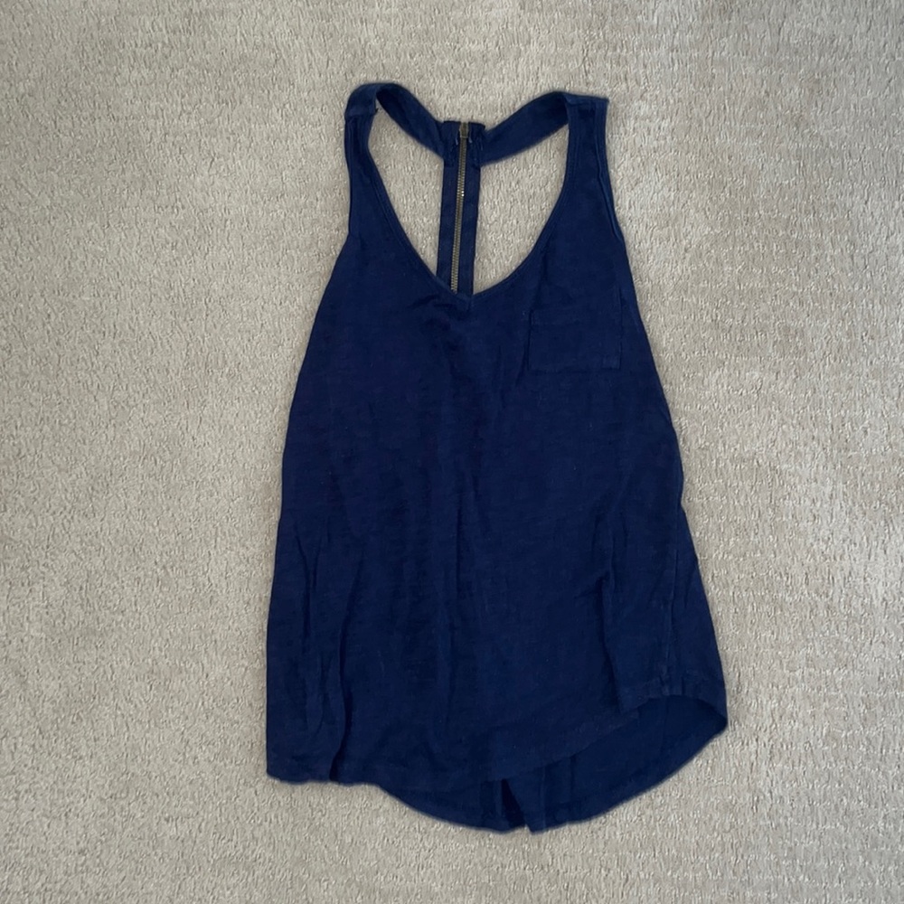 Navy Top with Zipper Back